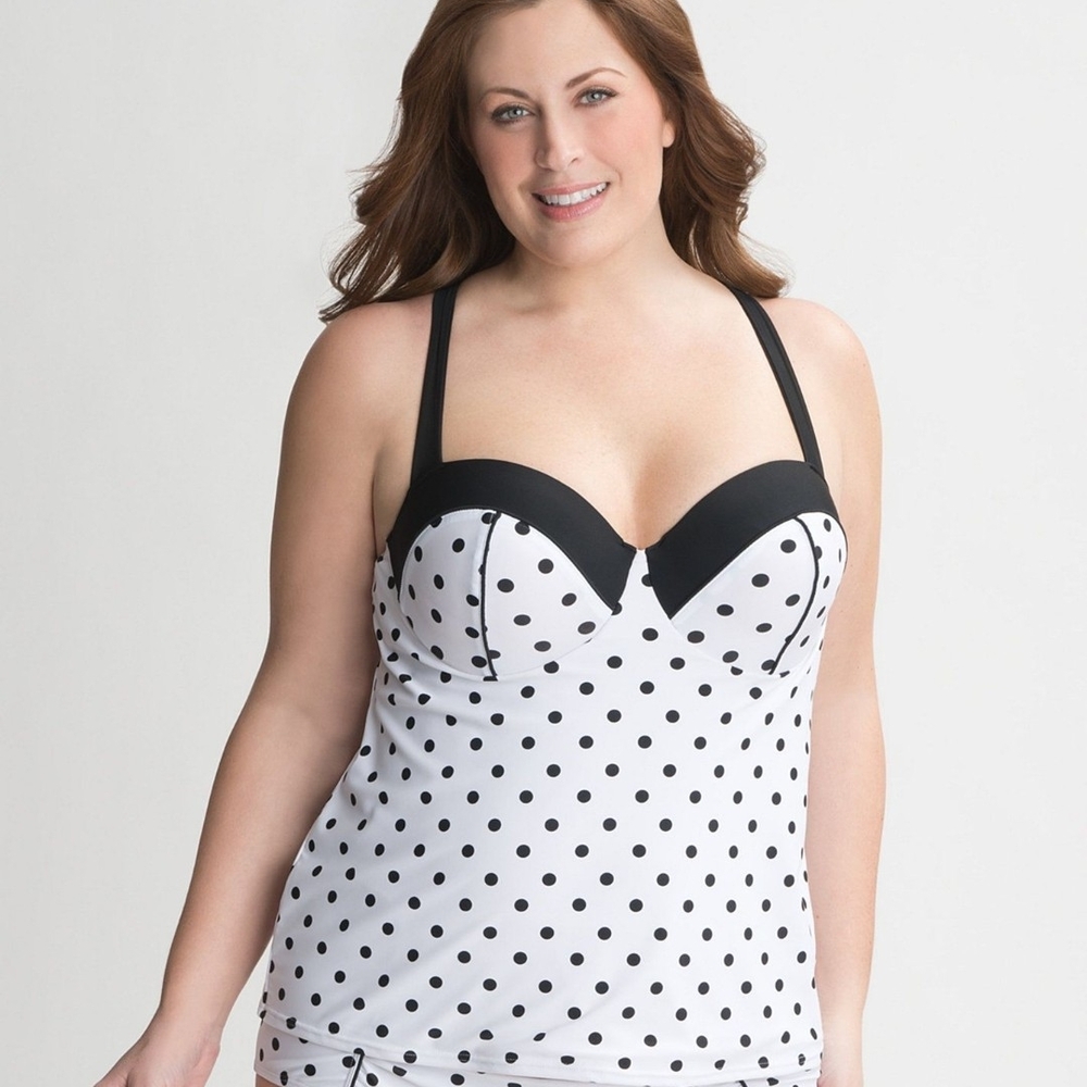 Lane Bryant Polka Dot Swim Top